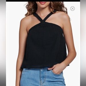 Lost + Wander Starlight Canyon Halter Top, Black, XS